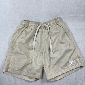 Nike Men's Standard Fit Mid-Thigh "Sole Food" Woven Flow Shorts Beige Size Small